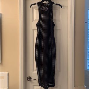 Striped mesh dress
